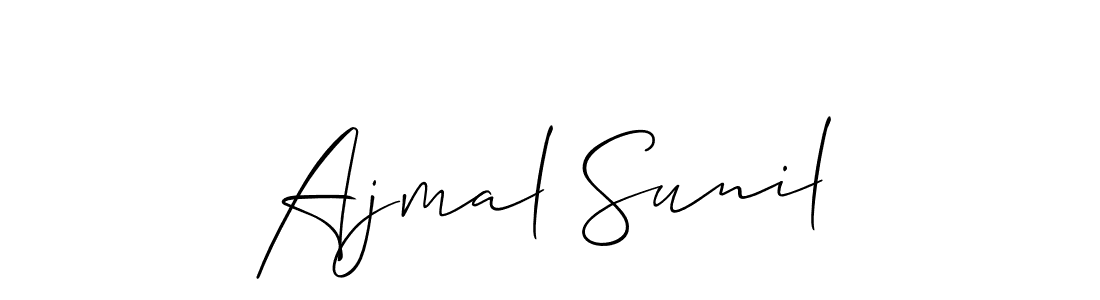 Make a beautiful signature design for name Ajmal Sunil. With this signature (Allison_Script) style, you can create a handwritten signature for free. Ajmal Sunil signature style 2 images and pictures png