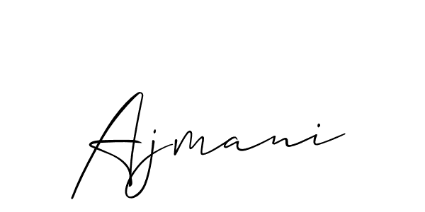 Use a signature maker to create a handwritten signature online. With this signature software, you can design (Allison_Script) your own signature for name Ajmani. Ajmani signature style 2 images and pictures png