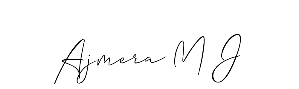 How to make Ajmera M J signature? Allison_Script is a professional autograph style. Create handwritten signature for Ajmera M J name. Ajmera M J signature style 2 images and pictures png