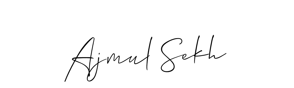 Also we have Ajmul Sekh name is the best signature style. Create professional handwritten signature collection using Allison_Script autograph style. Ajmul Sekh signature style 2 images and pictures png