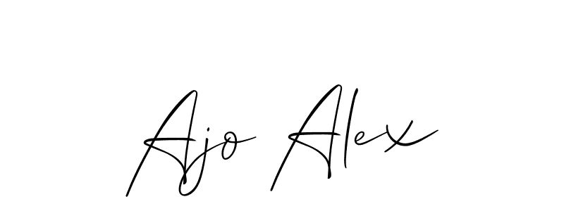 How to make Ajo Alex name signature. Use Allison_Script style for creating short signs online. This is the latest handwritten sign. Ajo Alex signature style 2 images and pictures png