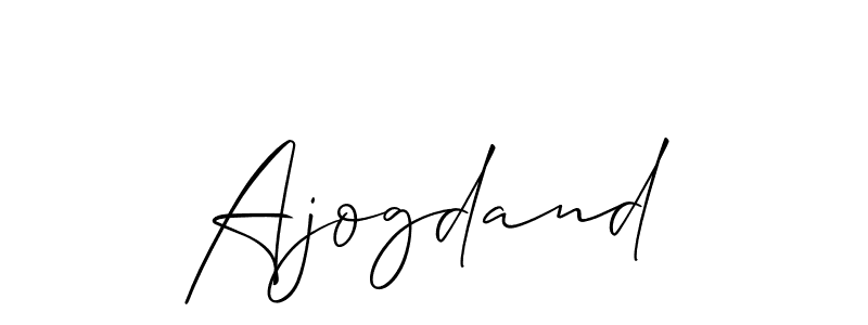 It looks lik you need a new signature style for name Ajogdand. Design unique handwritten (Allison_Script) signature with our free signature maker in just a few clicks. Ajogdand signature style 2 images and pictures png