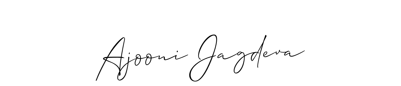 Make a short Ajooni Jagdeva signature style. Manage your documents anywhere anytime using Allison_Script. Create and add eSignatures, submit forms, share and send files easily. Ajooni Jagdeva signature style 2 images and pictures png