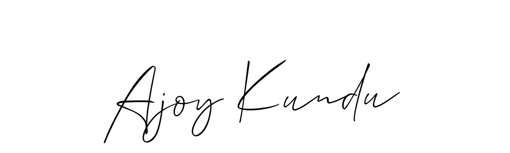 Create a beautiful signature design for name Ajoy Kundu. With this signature (Allison_Script) fonts, you can make a handwritten signature for free. Ajoy Kundu signature style 2 images and pictures png