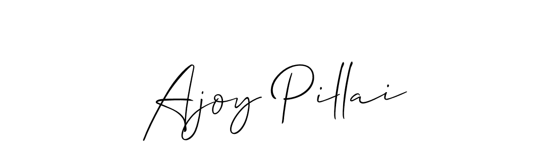 The best way (Allison_Script) to make a short signature is to pick only two or three words in your name. The name Ajoy Pillai include a total of six letters. For converting this name. Ajoy Pillai signature style 2 images and pictures png