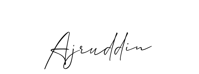 Use a signature maker to create a handwritten signature online. With this signature software, you can design (Allison_Script) your own signature for name Ajruddin. Ajruddin signature style 2 images and pictures png