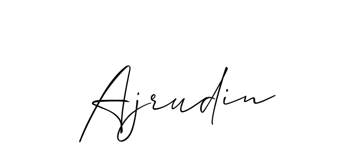 Design your own signature with our free online signature maker. With this signature software, you can create a handwritten (Allison_Script) signature for name Ajrudin. Ajrudin signature style 2 images and pictures png