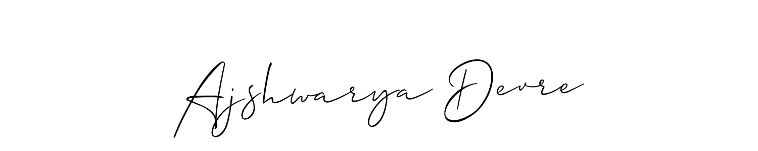 How to make Ajshwarya Devre name signature. Use Allison_Script style for creating short signs online. This is the latest handwritten sign. Ajshwarya Devre signature style 2 images and pictures png
