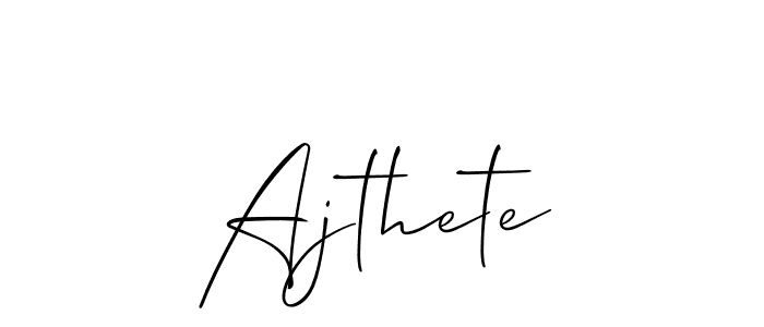 Use a signature maker to create a handwritten signature online. With this signature software, you can design (Allison_Script) your own signature for name Ajthete. Ajthete signature style 2 images and pictures png