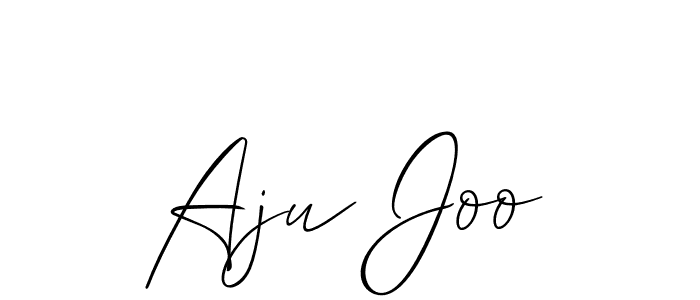 Also You can easily find your signature by using the search form. We will create Aju Joo name handwritten signature images for you free of cost using Allison_Script sign style. Aju Joo signature style 2 images and pictures png