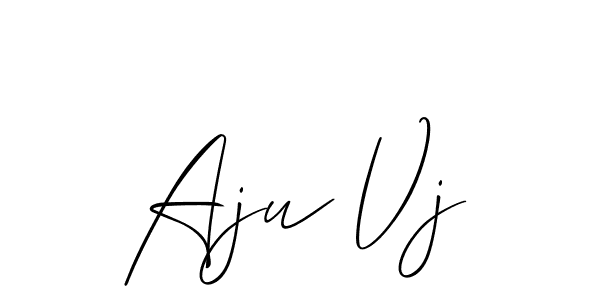 if you are searching for the best signature style for your name Aju Vj. so please give up your signature search. here we have designed multiple signature styles  using Allison_Script. Aju Vj signature style 2 images and pictures png