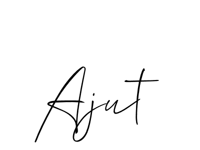 Allison_Script is a professional signature style that is perfect for those who want to add a touch of class to their signature. It is also a great choice for those who want to make their signature more unique. Get Ajut name to fancy signature for free. Ajut signature style 2 images and pictures png