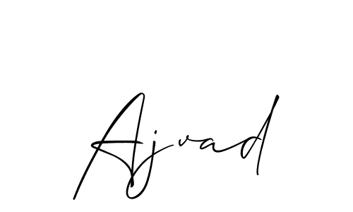 The best way (Allison_Script) to make a short signature is to pick only two or three words in your name. The name Ajvad include a total of six letters. For converting this name. Ajvad signature style 2 images and pictures png