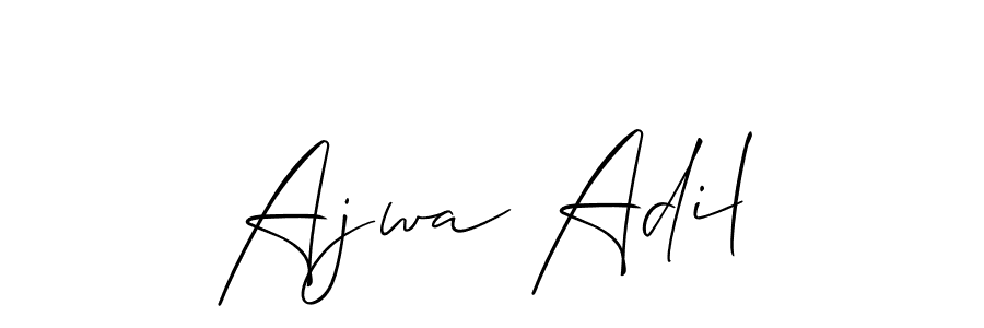 It looks lik you need a new signature style for name Ajwa Adil. Design unique handwritten (Allison_Script) signature with our free signature maker in just a few clicks. Ajwa Adil signature style 2 images and pictures png