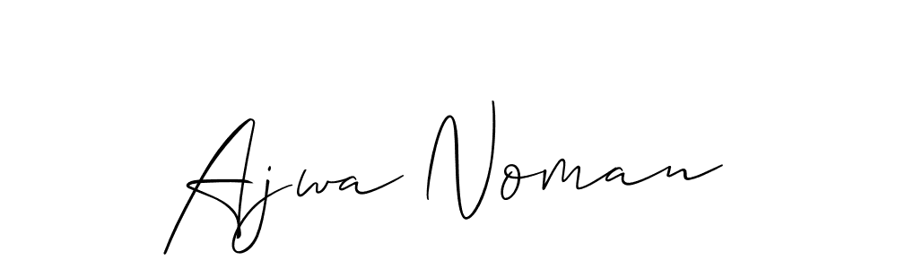 Make a beautiful signature design for name Ajwa Noman. With this signature (Allison_Script) style, you can create a handwritten signature for free. Ajwa Noman signature style 2 images and pictures png