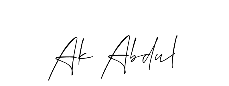 Allison_Script is a professional signature style that is perfect for those who want to add a touch of class to their signature. It is also a great choice for those who want to make their signature more unique. Get Ak Abdul name to fancy signature for free. Ak Abdul signature style 2 images and pictures png