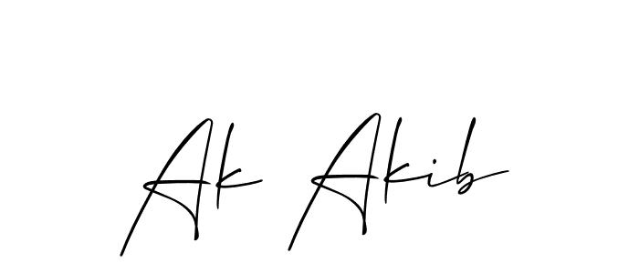Use a signature maker to create a handwritten signature online. With this signature software, you can design (Allison_Script) your own signature for name Ak Akib. Ak Akib signature style 2 images and pictures png