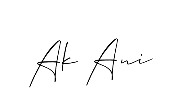 The best way (Allison_Script) to make a short signature is to pick only two or three words in your name. The name Ak Ani include a total of six letters. For converting this name. Ak Ani signature style 2 images and pictures png
