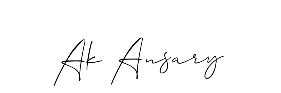 How to make Ak Ansary signature? Allison_Script is a professional autograph style. Create handwritten signature for Ak Ansary name. Ak Ansary signature style 2 images and pictures png