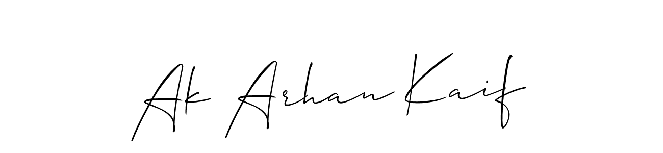 Ak Arhan Kaif stylish signature style. Best Handwritten Sign (Allison_Script) for my name. Handwritten Signature Collection Ideas for my name Ak Arhan Kaif. Ak Arhan Kaif signature style 2 images and pictures png