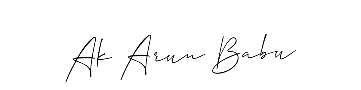 It looks lik you need a new signature style for name Ak Arun Babu. Design unique handwritten (Allison_Script) signature with our free signature maker in just a few clicks. Ak Arun Babu signature style 2 images and pictures png