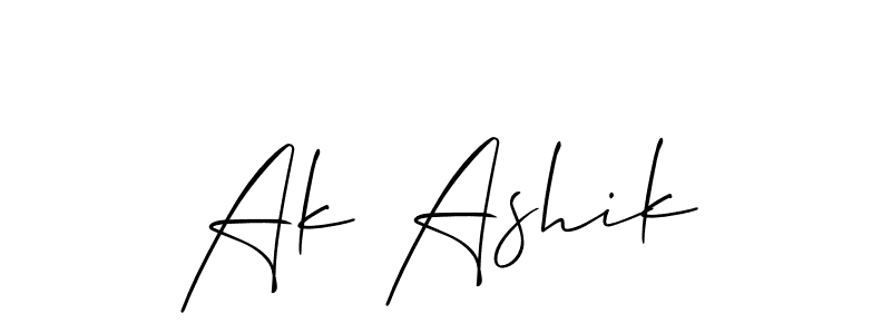 You should practise on your own different ways (Allison_Script) to write your name (Ak Ashik) in signature. don't let someone else do it for you. Ak Ashik signature style 2 images and pictures png