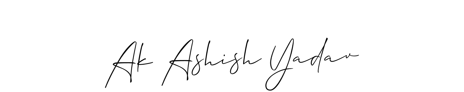 Similarly Allison_Script is the best handwritten signature design. Signature creator online .You can use it as an online autograph creator for name Ak Ashish Yadav. Ak Ashish Yadav signature style 2 images and pictures png