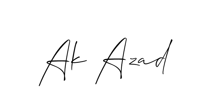 Design your own signature with our free online signature maker. With this signature software, you can create a handwritten (Allison_Script) signature for name Ak Azad. Ak Azad signature style 2 images and pictures png