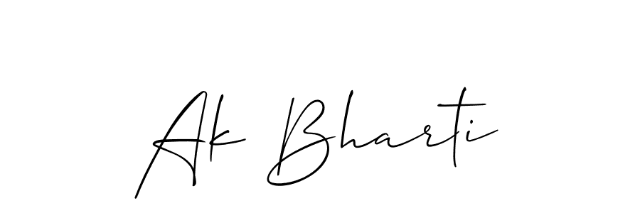 The best way (Allison_Script) to make a short signature is to pick only two or three words in your name. The name Ak Bharti include a total of six letters. For converting this name. Ak Bharti signature style 2 images and pictures png