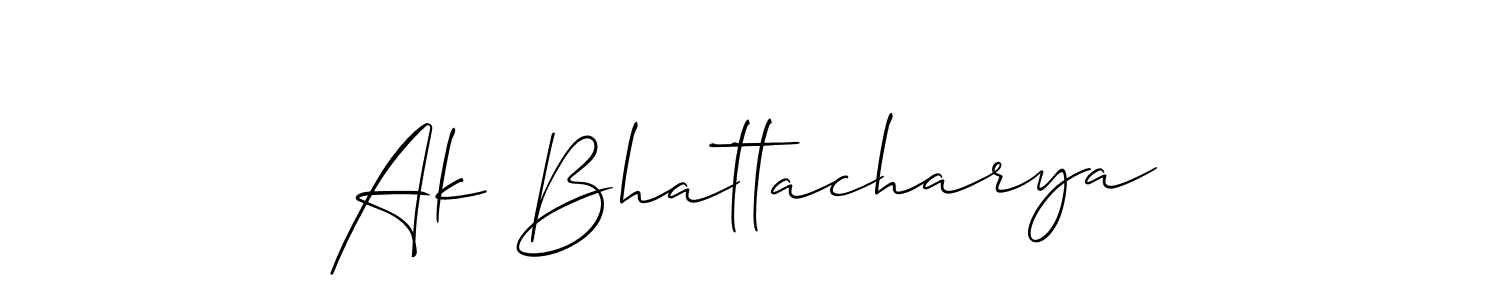Use a signature maker to create a handwritten signature online. With this signature software, you can design (Allison_Script) your own signature for name Ak Bhattacharya. Ak Bhattacharya signature style 2 images and pictures png