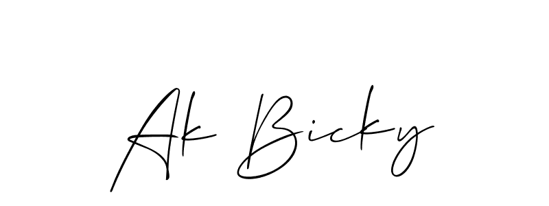 How to Draw Ak Bicky signature style? Allison_Script is a latest design signature styles for name Ak Bicky. Ak Bicky signature style 2 images and pictures png