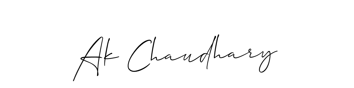 How to make Ak Chaudhary signature? Allison_Script is a professional autograph style. Create handwritten signature for Ak Chaudhary name. Ak Chaudhary signature style 2 images and pictures png