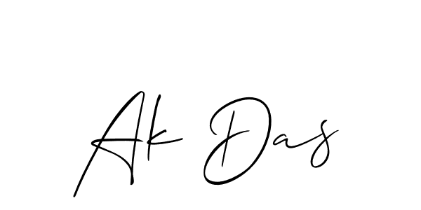 The best way (Allison_Script) to make a short signature is to pick only two or three words in your name. The name Ak Das include a total of six letters. For converting this name. Ak Das signature style 2 images and pictures png