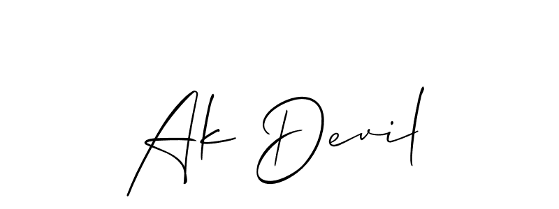 Also we have Ak Devil name is the best signature style. Create professional handwritten signature collection using Allison_Script autograph style. Ak Devil signature style 2 images and pictures png