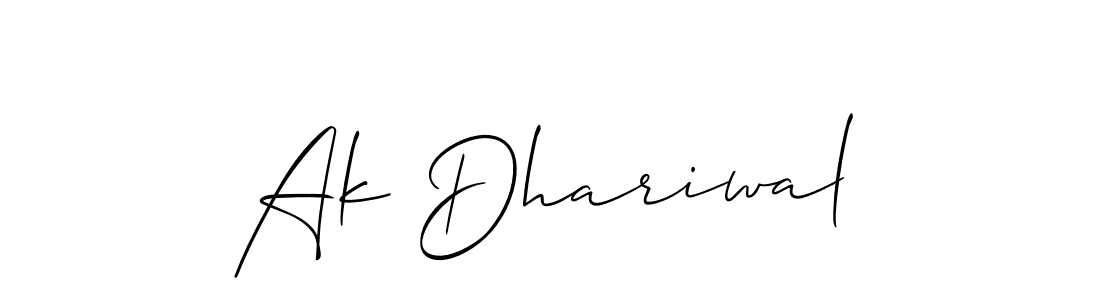 if you are searching for the best signature style for your name Ak Dhariwal. so please give up your signature search. here we have designed multiple signature styles  using Allison_Script. Ak Dhariwal signature style 2 images and pictures png