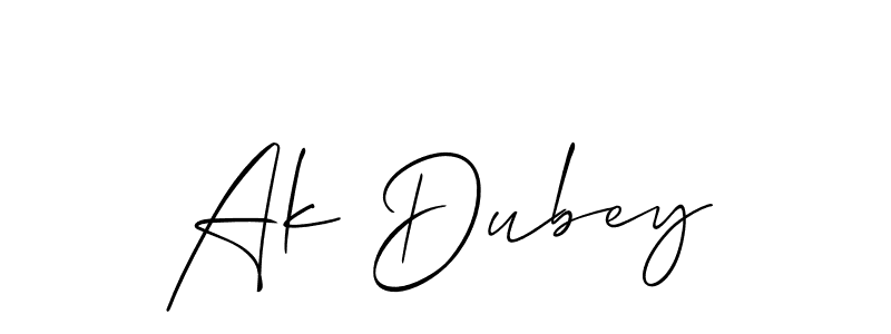 It looks lik you need a new signature style for name Ak Dubey. Design unique handwritten (Allison_Script) signature with our free signature maker in just a few clicks. Ak Dubey signature style 2 images and pictures png