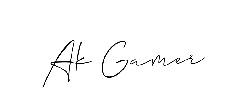 Use a signature maker to create a handwritten signature online. With this signature software, you can design (Allison_Script) your own signature for name Ak Gamer. Ak Gamer signature style 2 images and pictures png