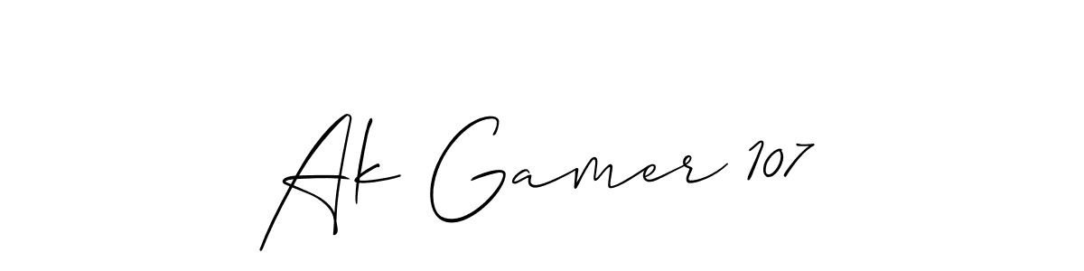 How to make Ak Gamer 107 name signature. Use Allison_Script style for creating short signs online. This is the latest handwritten sign. Ak Gamer 107 signature style 2 images and pictures png