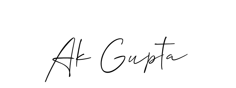 Make a beautiful signature design for name Ak Gupta. With this signature (Allison_Script) style, you can create a handwritten signature for free. Ak Gupta signature style 2 images and pictures png