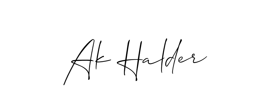 How to make Ak Halder signature? Allison_Script is a professional autograph style. Create handwritten signature for Ak Halder name. Ak Halder signature style 2 images and pictures png