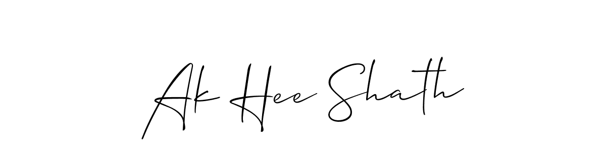 Similarly Allison_Script is the best handwritten signature design. Signature creator online .You can use it as an online autograph creator for name Ak Hee Shath. Ak Hee Shath signature style 2 images and pictures png