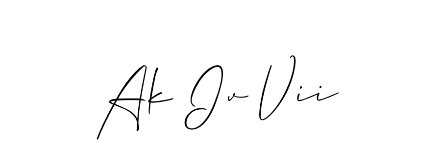 Make a beautiful signature design for name Ak Iv Vii. With this signature (Allison_Script) style, you can create a handwritten signature for free. Ak Iv Vii signature style 2 images and pictures png