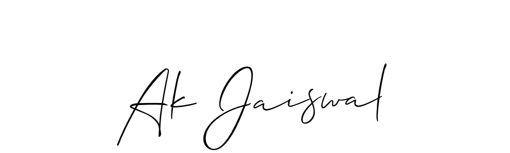 How to make Ak Jaiswal signature? Allison_Script is a professional autograph style. Create handwritten signature for Ak Jaiswal name. Ak Jaiswal signature style 2 images and pictures png