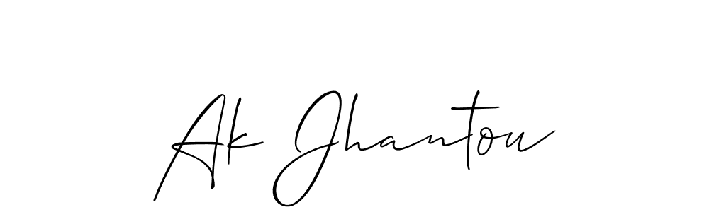 Make a beautiful signature design for name Ak Jhantou. With this signature (Allison_Script) style, you can create a handwritten signature for free. Ak Jhantou signature style 2 images and pictures png