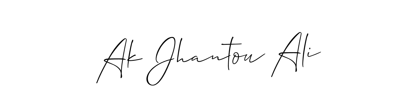 How to make Ak Jhantou Ali name signature. Use Allison_Script style for creating short signs online. This is the latest handwritten sign. Ak Jhantou Ali signature style 2 images and pictures png