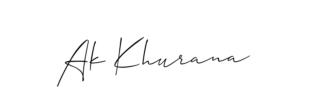 if you are searching for the best signature style for your name Ak Khurana. so please give up your signature search. here we have designed multiple signature styles  using Allison_Script. Ak Khurana signature style 2 images and pictures png