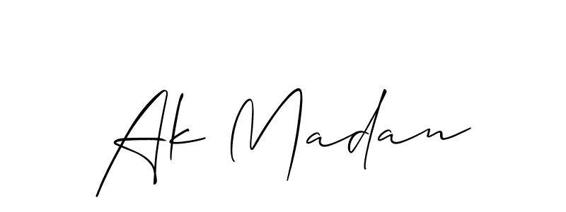 if you are searching for the best signature style for your name Ak Madan. so please give up your signature search. here we have designed multiple signature styles  using Allison_Script. Ak Madan signature style 2 images and pictures png