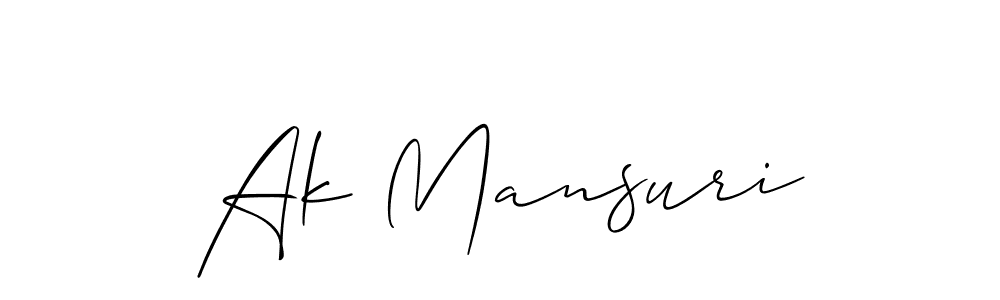 Make a beautiful signature design for name Ak Mansuri. With this signature (Allison_Script) style, you can create a handwritten signature for free. Ak Mansuri signature style 2 images and pictures png