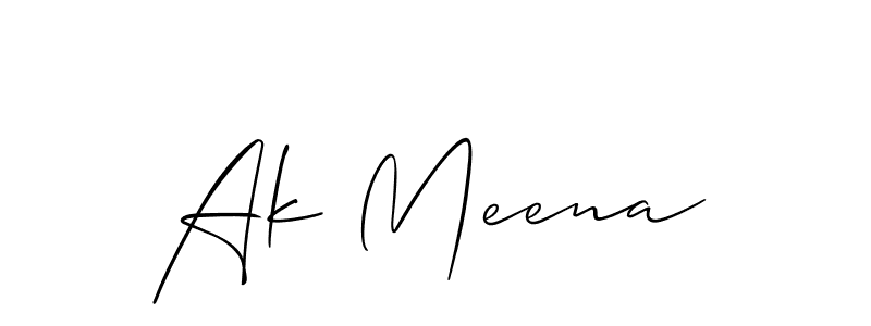 Create a beautiful signature design for name Ak Meena. With this signature (Allison_Script) fonts, you can make a handwritten signature for free. Ak Meena signature style 2 images and pictures png