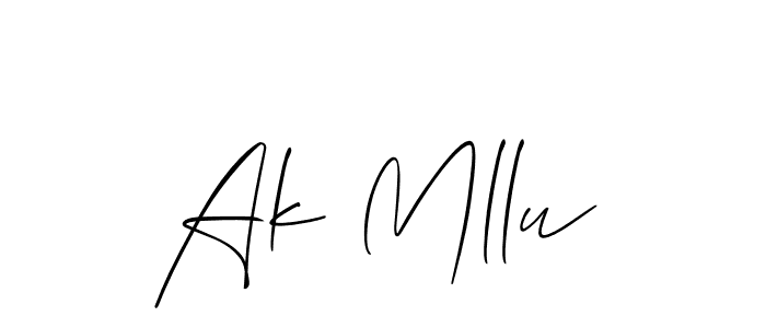 Create a beautiful signature design for name Ak Mllu. With this signature (Allison_Script) fonts, you can make a handwritten signature for free. Ak Mllu signature style 2 images and pictures png